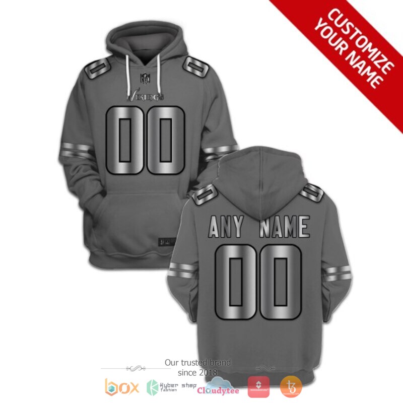 NFL Minnesota Vikings dark grey Personalized custom jersey shirt, hoodie 17 Personalized NFL Minnesota Vikings dark grey custom 3d shirt hoodie