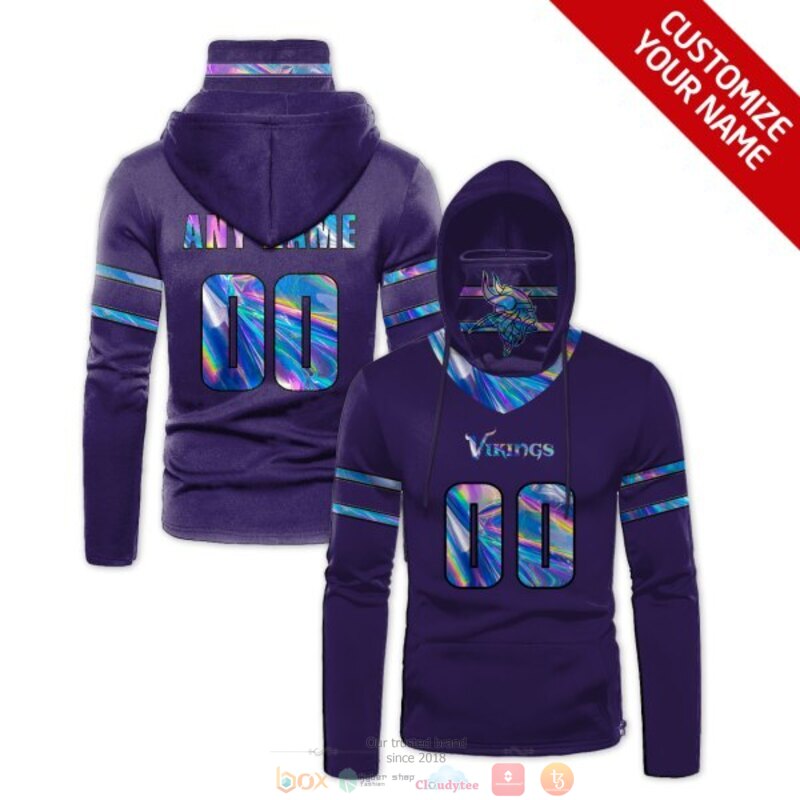 Personalized NFL Minnesota Vikings purple custom 3d hoodie mask