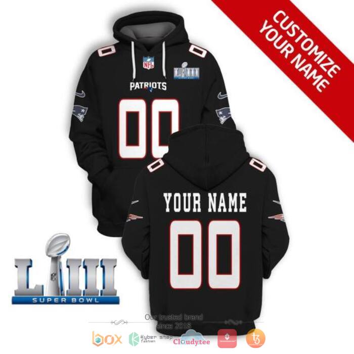 Personalized NFL New England Patriots Black 3d shirt hoodie