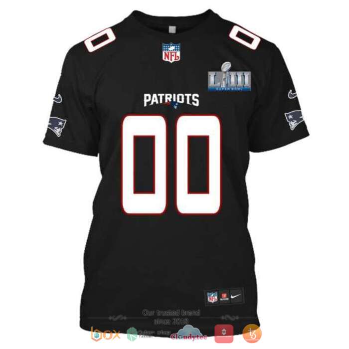 Personalized NFL New England Patriots Black 3d shirt hoodie 1 2 3 4 5 6
