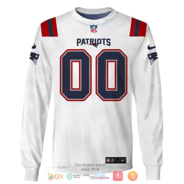 Personalized NFL New England Patriots White 3d shirt, hoodie 5 Personalized NFL New England Patriots White 3d shirt hoodie 1 2 3 4