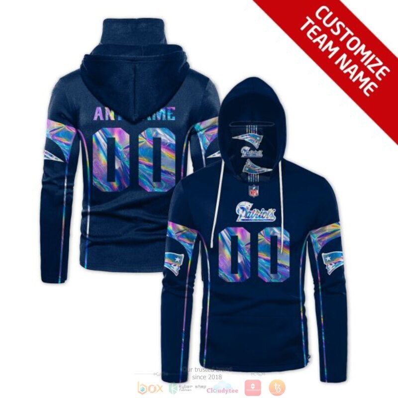 Personalized NFL New England Patriots blue custom 3d hoodie mask