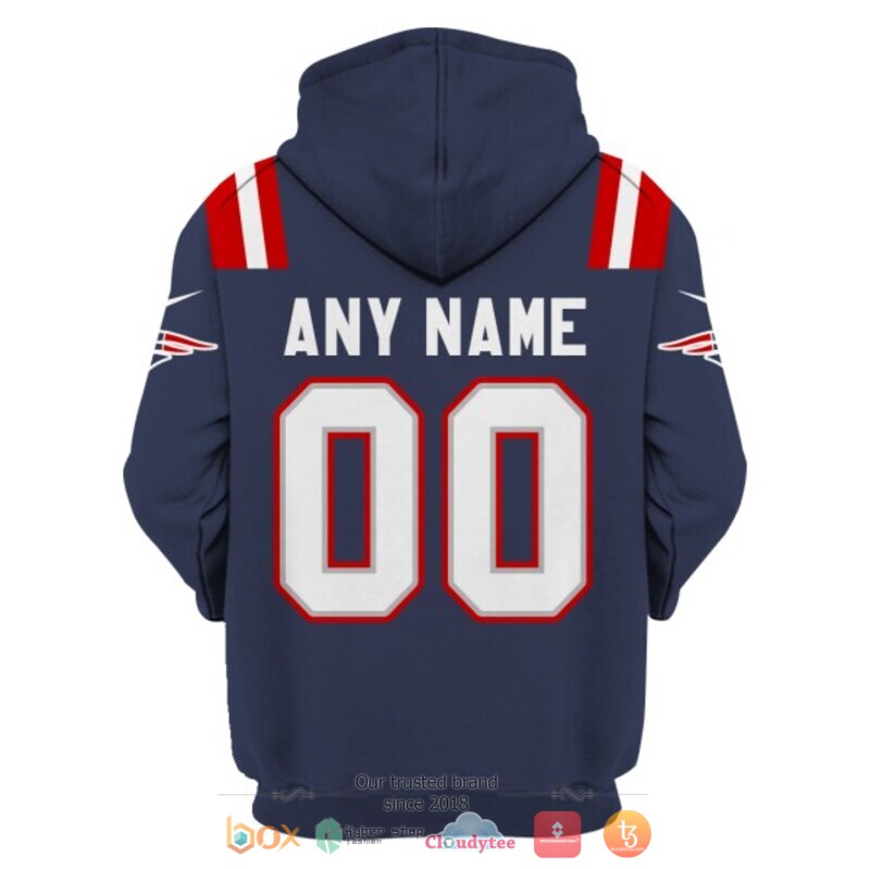 NFL New England Patriots blue Personalized custom jersey shirt, hoodie 4 Personalized NFL New England Patriots blue custom 3d shirt hoodie 1 2 3
