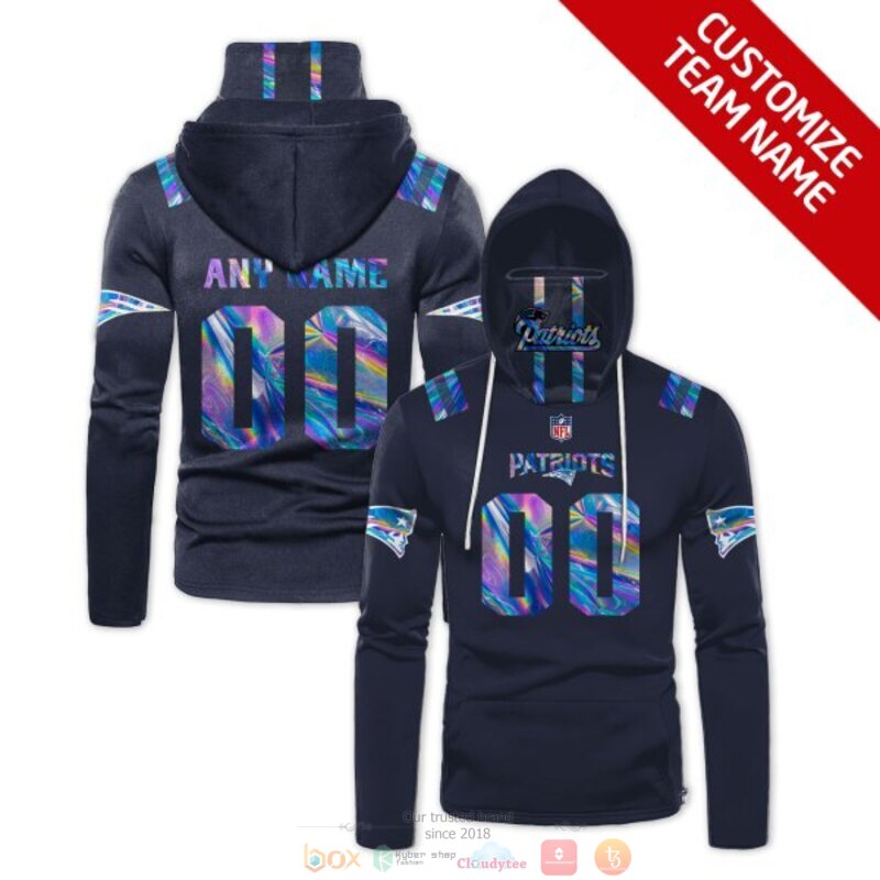 Personalized NFL New England Patriots dark blue custom 3d hoodie mask