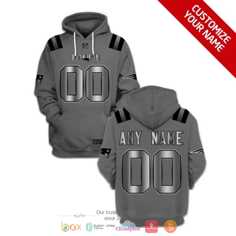 Personalized NFL New England Patriots dark grey custom 3d shirt hoodie