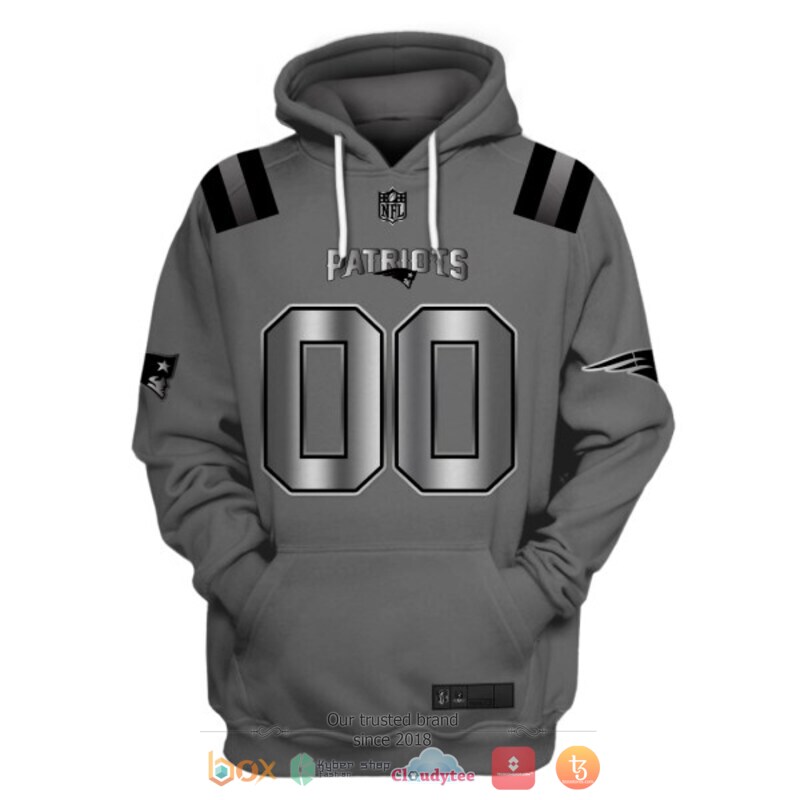 Personalized NFL New England Patriots dark grey custom 3d shirt hoodie 1 2
