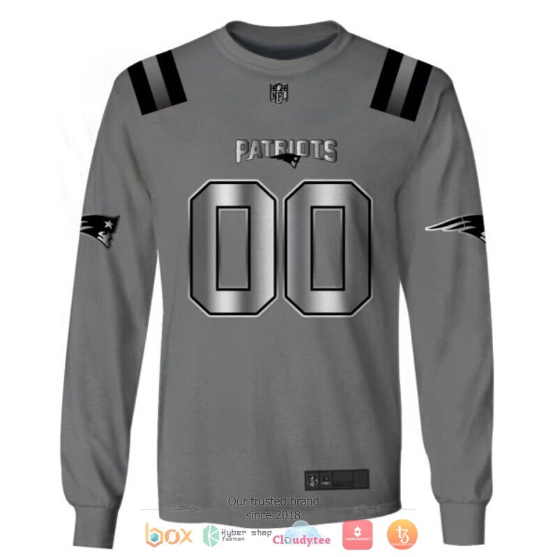Personalized NFL New England Patriots dark grey custom 3d shirt hoodie 1 2 3 4