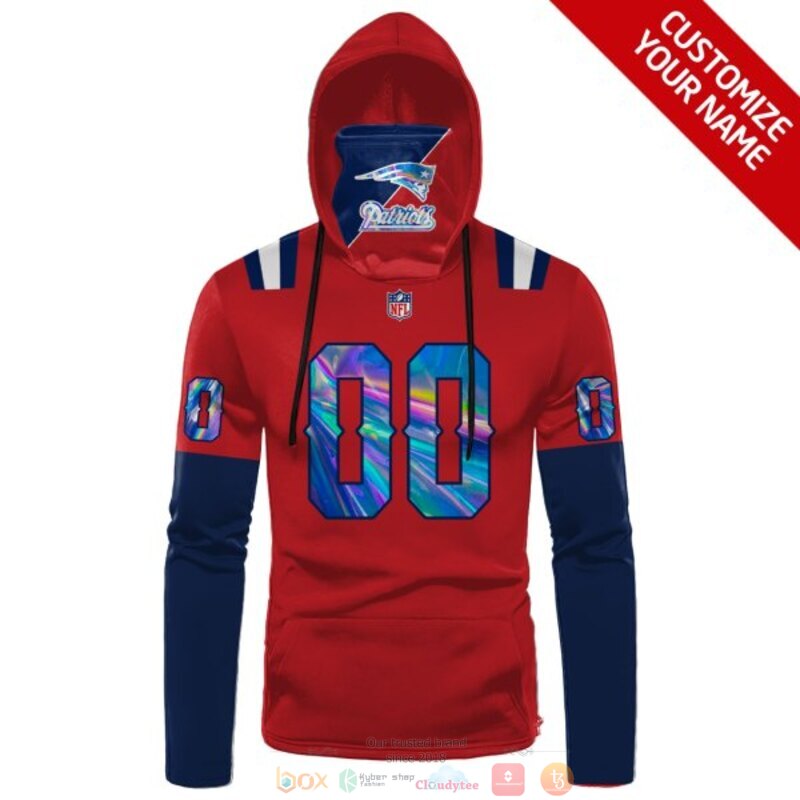 Personalized NFL New England Patriots red blue custom 3d hoodie mask 1