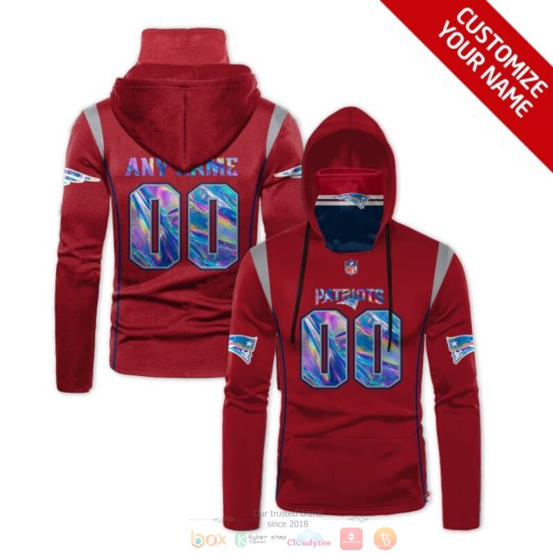 Personalized NFL New England Patriots red custom 3d hoodie mask