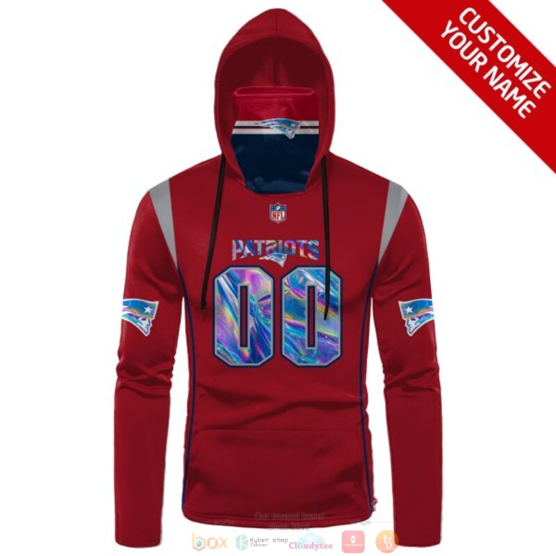 Personalized NFL New England Patriots red custom 3d hoodie mask 1