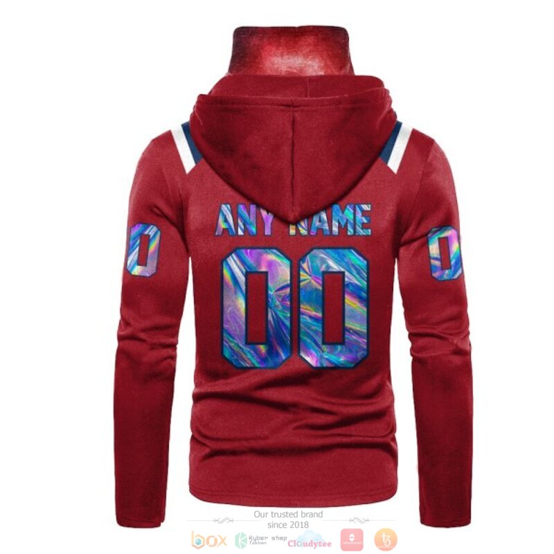 Personalized NFL New England Patriots red hologram custom 3d hoodie mask 1 2