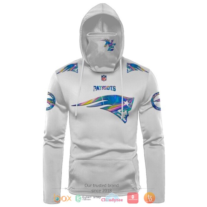 Personalized NFL New England Patriots white hologram color 3d hoodie mask 1