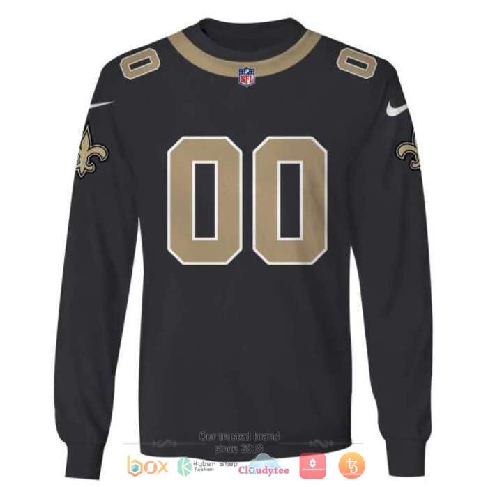 Personalized NFL New Orleans Saints Dark Grey 3d shirt hoodie 1 2 3 4