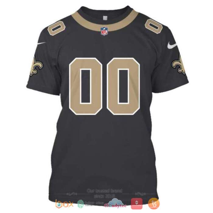 Personalized NFL New Orleans Saints Dark Grey 3d shirt hoodie 1 2 3 4 5 6