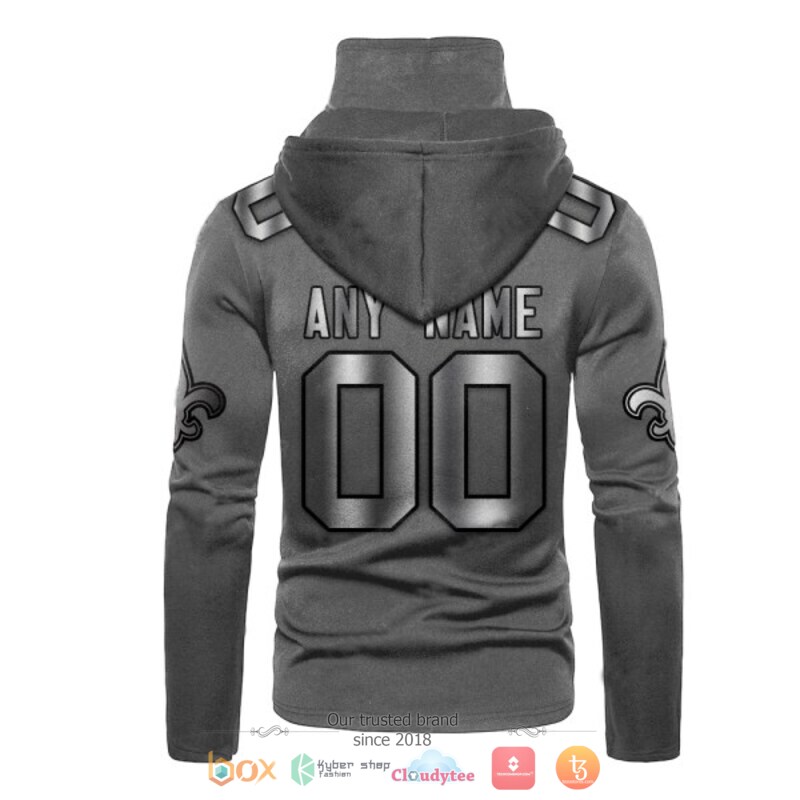 NFL New Orleans Saints dark grey Personalized custom 3d hoodie mask 3 Personalized NFL New Orleans Saints dark grey custom 3d hoodie mask 1 2