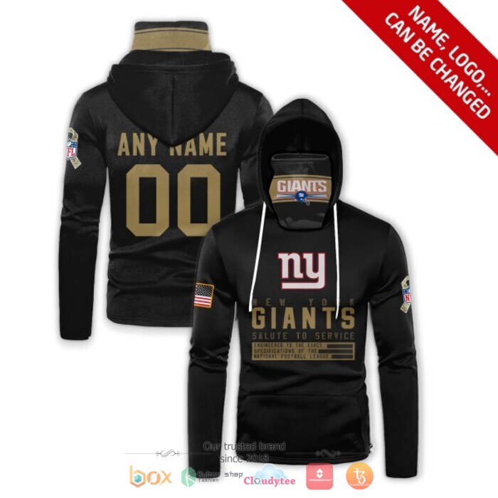 Personalized NFL New York Giants Black 3d hoodie mask