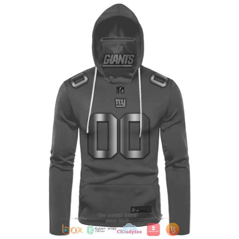 NFL New York Giants dark grey Personalized custom 3d hoodie mask 2 Personalized NFL New York Giants dark grey custom 3d hoodie mask 1