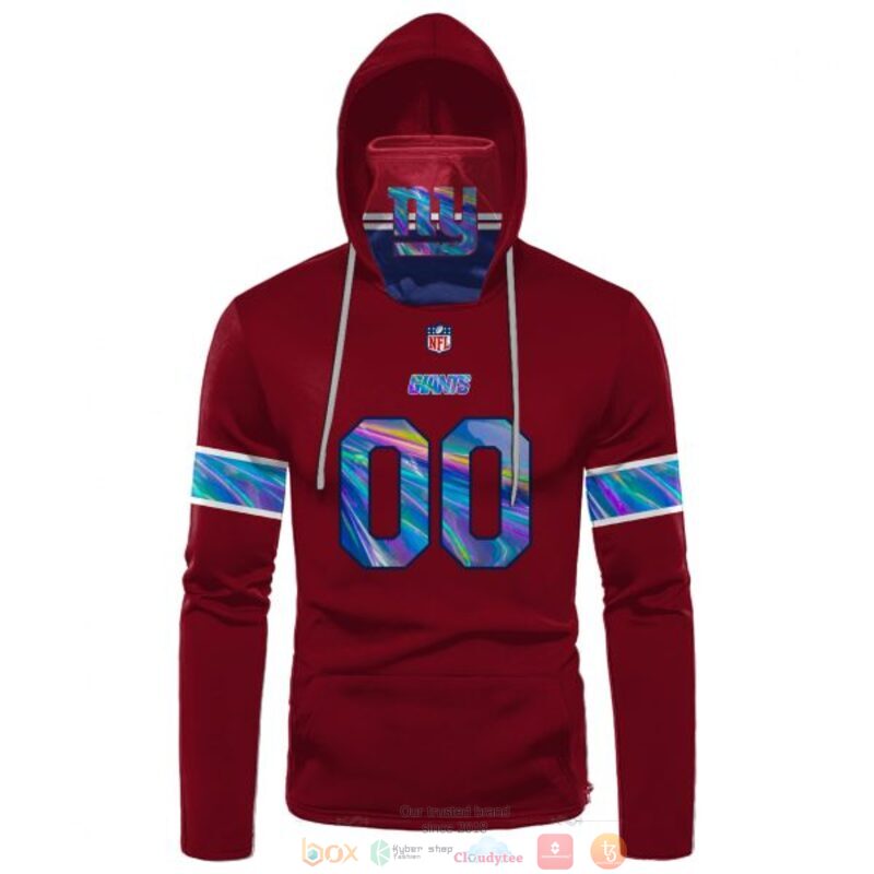 Personalized NFL New York Giants dark red custom 3d hoodie mask 1