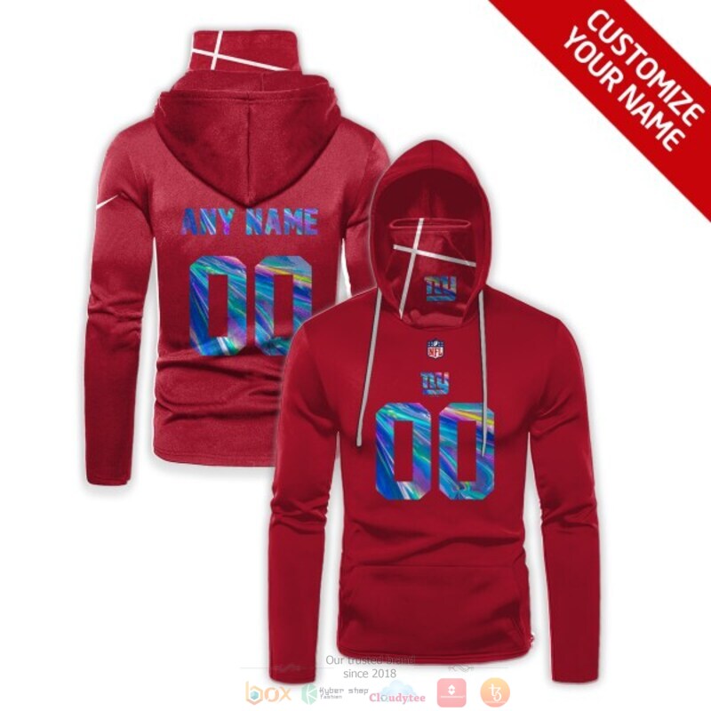 Personalized NFL New York Giants red custom 3d hoodie mask