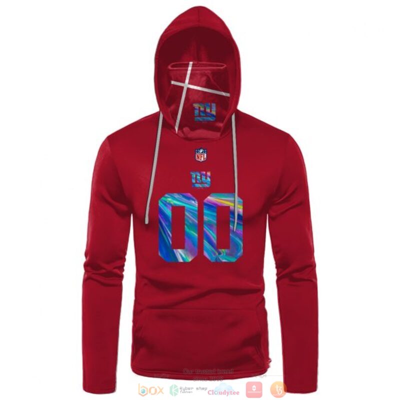 Personalized NFL New York Giants red custom 3d hoodie mask 1
