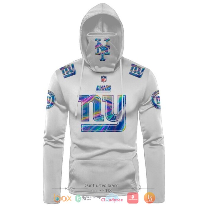 Personalized NFL New York Giants white hologram color 3d hoodie mask 1