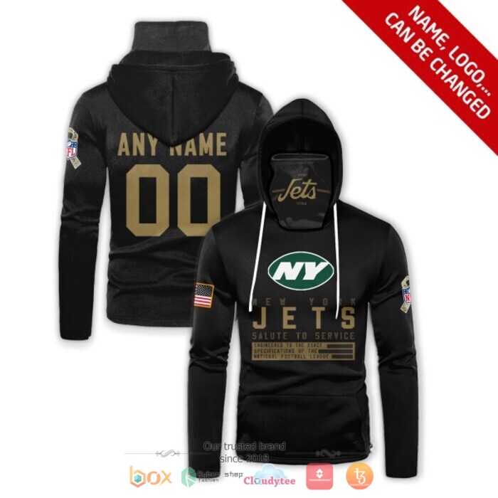 Personalized NFL New York Jets Black 3d hoodie mask