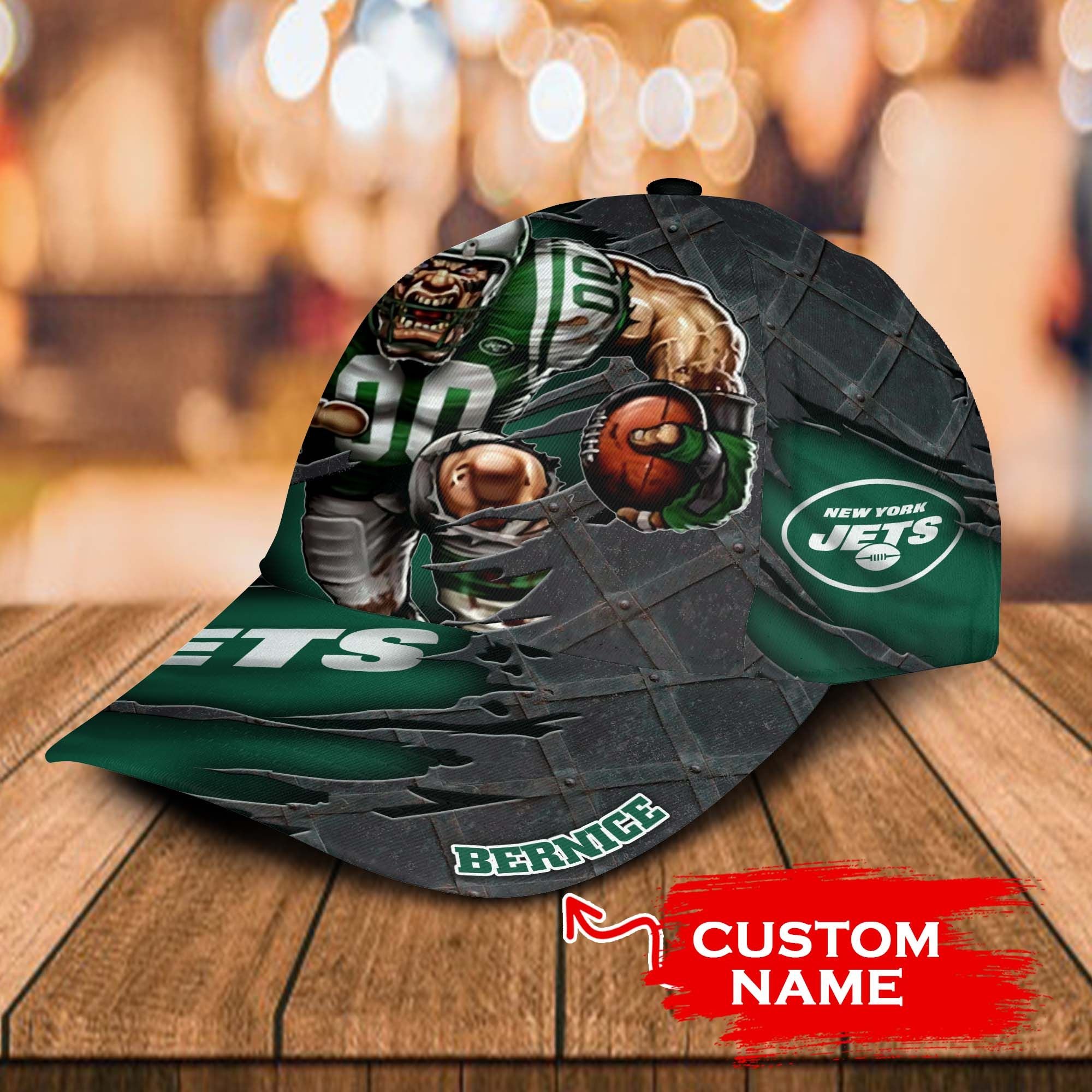 Personalized NFL New York Jets Mascost Custom Cap 3 Personalized NFL New York Jets Mascost Custom Cap 1 2