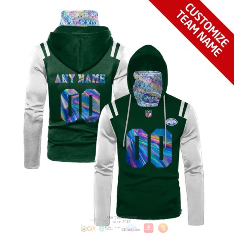 Personalized NFL New York Jets green white custom 3d hoodie mask