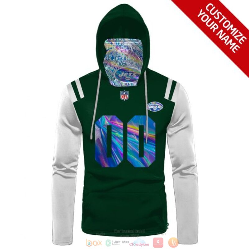 Personalized NFL New York Jets green white custom 3d hoodie mask 1