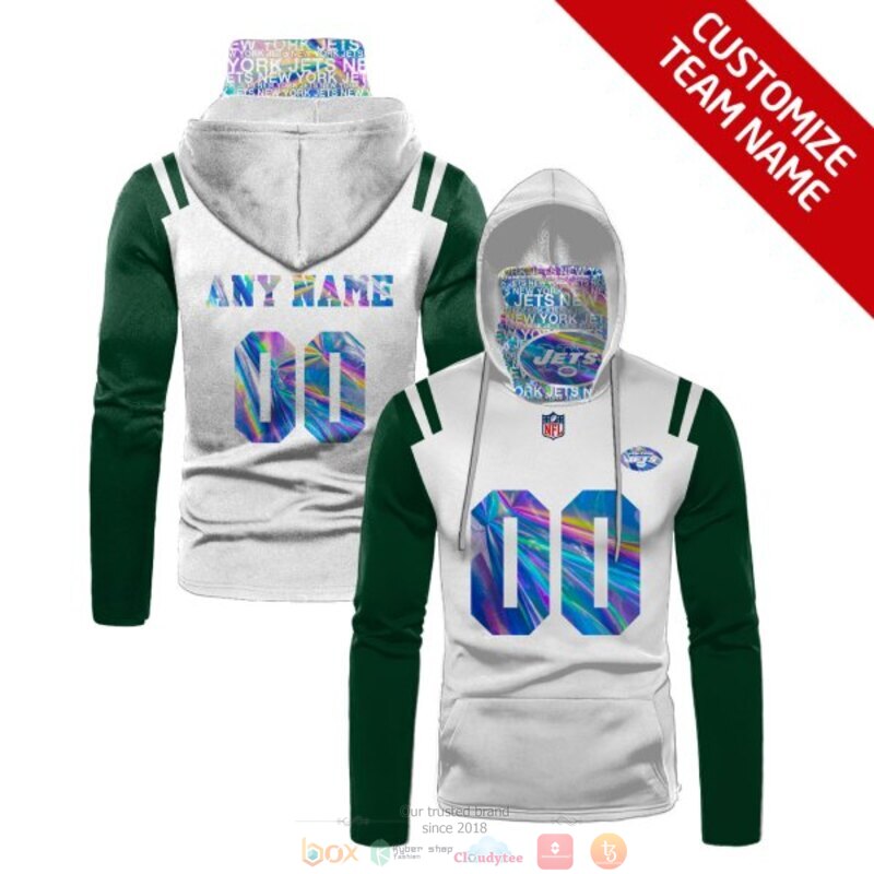 Personalized NFL New York Jets white green custom 3d hoodie mask