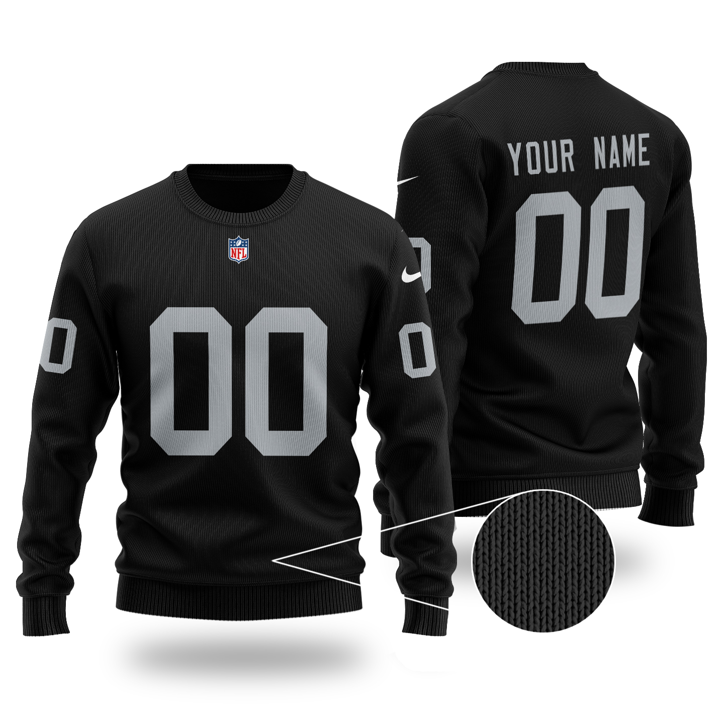 Personalized NFL Oakland Raiders Christmas Sweater 1 Personalized NFL Oakland Raiders Christmas Sweater