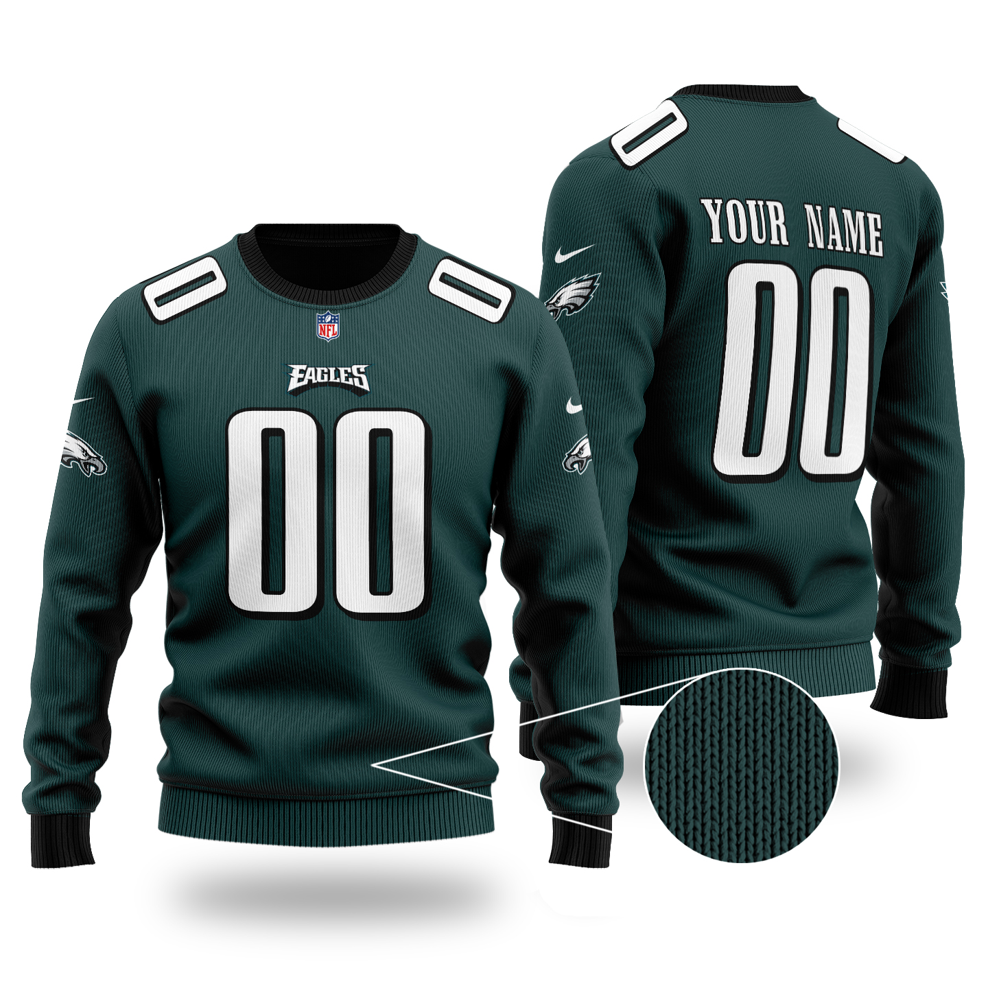 Personalized NFL Philadelphia Eagles Christmas Sweater