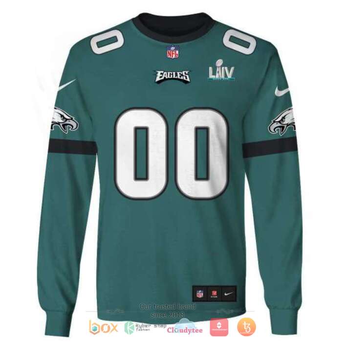 Personalized NFL Philadelphia Eagles Moss Green 3d shirt hoodie 1 2 3 4