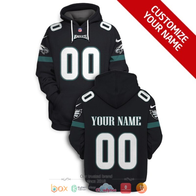 Personalized NFL Philadelphia Eagles black custom 3d shirt hoodie