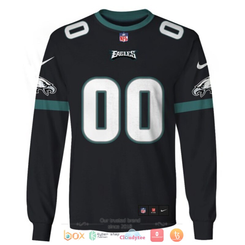 Personalized NFL Philadelphia Eagles black custom 3d shirt hoodie 1 2 3 4
