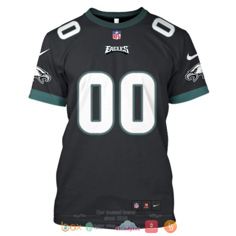 Personalized NFL Philadelphia Eagles black custom 3d shirt hoodie 1 2 3 4 5 6