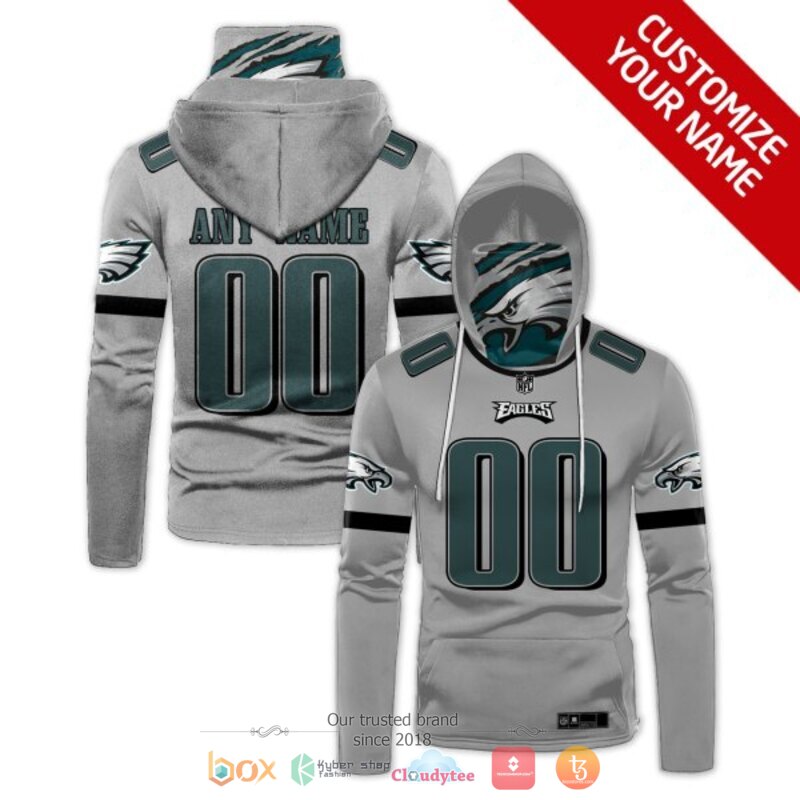 Personalized NFL Philadelphia Eagles black grey custom hoodie mask