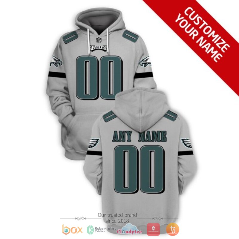 Personalized NFL Philadelphia Eagles black grey custom shirt hoodie
