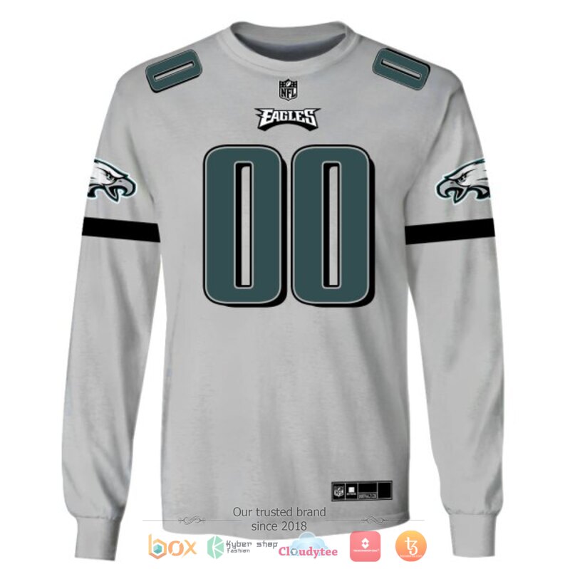Personalized NFL Philadelphia Eagles black grey custom shirt hoodie 1 2 3 4