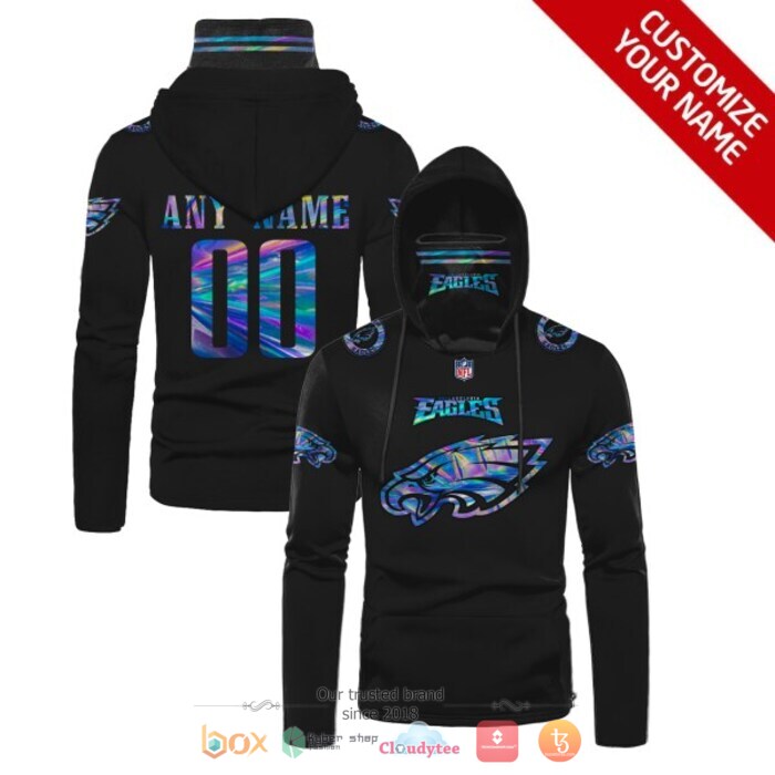 Personalized NFL Philadelphia Eagles black hologram color 3d hoodie mask