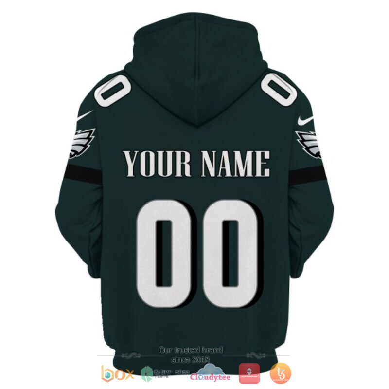 Personalized NFL Philadelphia Eagles dark green custom 3d shirt hoodie 1 2 3