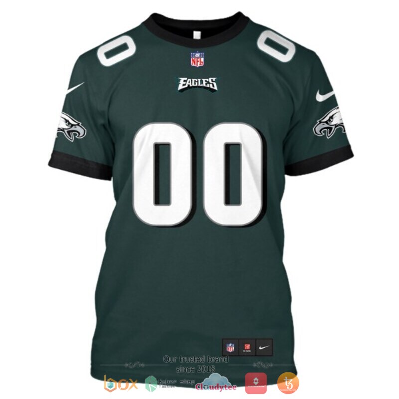 Personalized NFL Philadelphia Eagles dark green custom 3d shirt hoodie 1 2 3 4 5 6