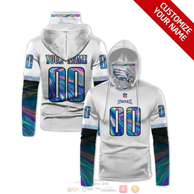 Personalized NFL Philadelphia Eagles white green custom 3d hoodie mask