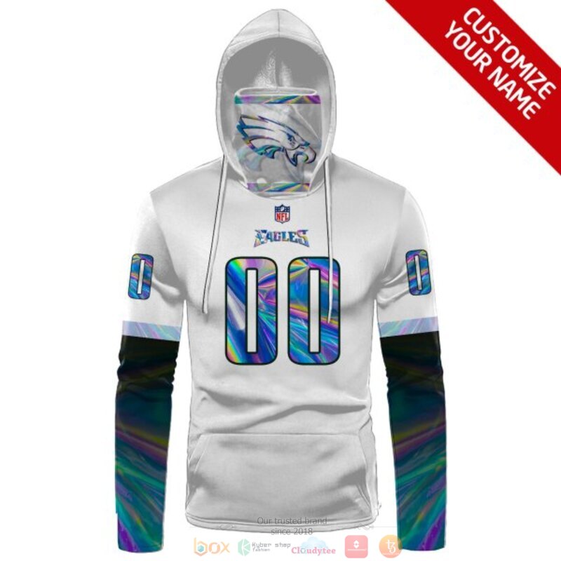 Personalized NFL Philadelphia Eagles white green custom 3d hoodie mask 1