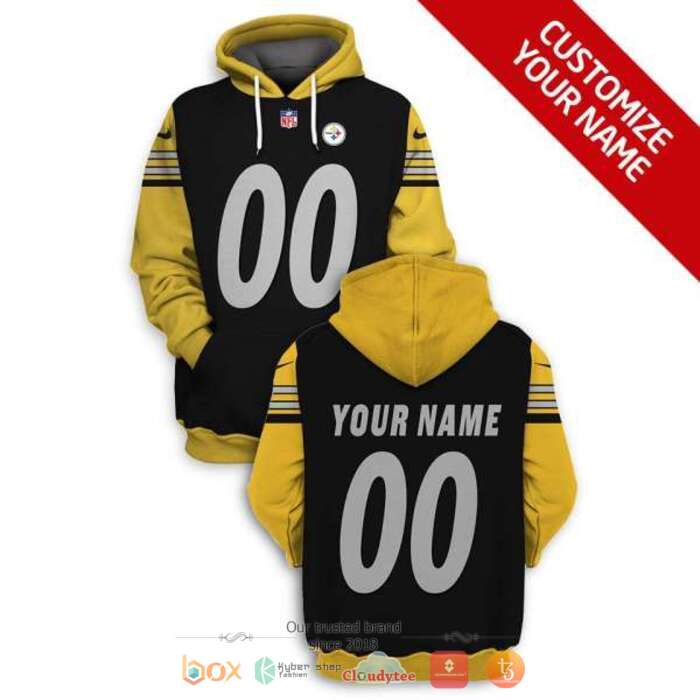 Personalized NFL Pittsburgh Steelers Black 3d shirt hoodie