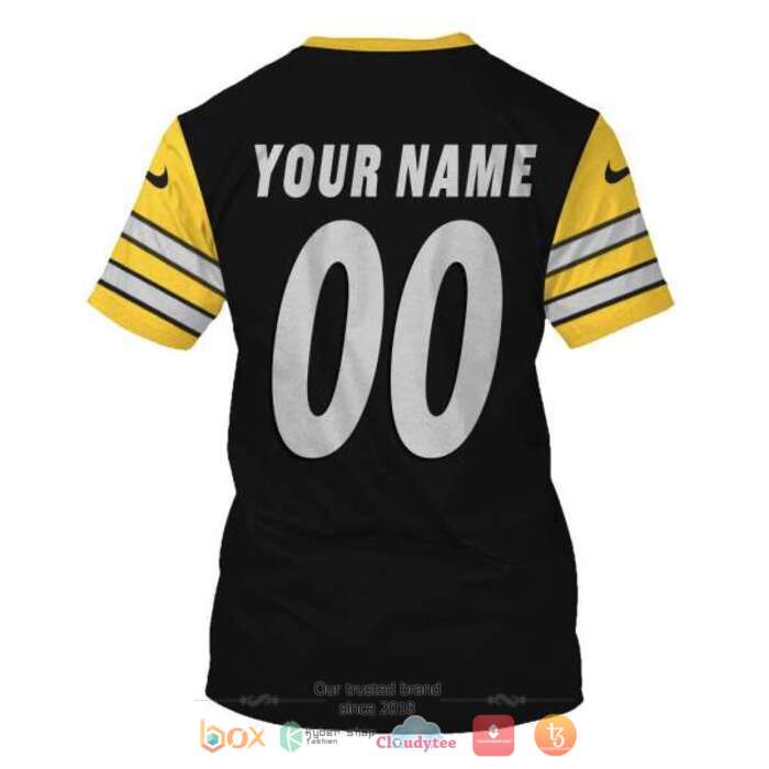 Personalized NFL Pittsburgh Steelers Black 3d shirt hoodie 1 2 3 4 5 6 7