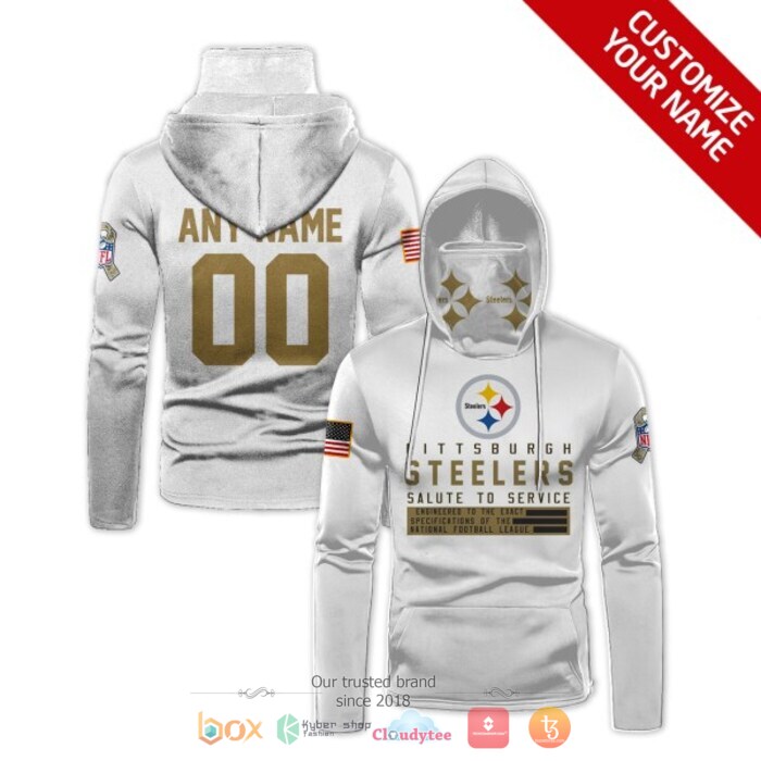 Personalized NFL Pittsburgh Steelers White 3d hoodie mask