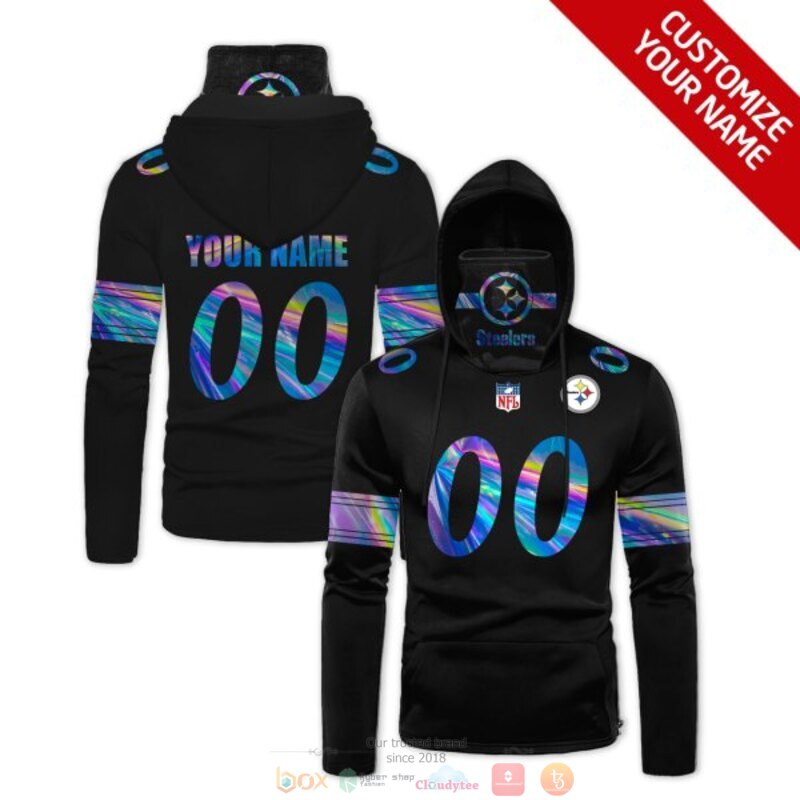 Personalized NFL Pittsburgh Steelers black custom 3d hoodie mask