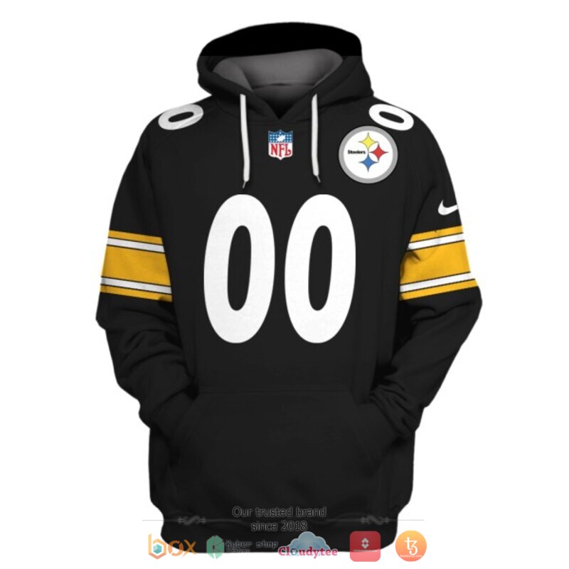 NFL Pittsburgh Steelers black yellow Personalized custom jersey shirt, hoodie 3 Personalized NFL Pittsburgh Steelers black yellow custom 3d shirt hoodie 1 2