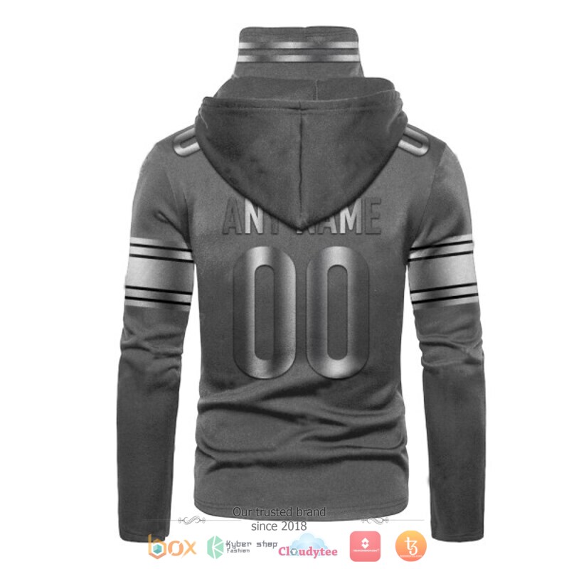 NFL Pittsburgh Steelers dark grey Personalized custom 3d hoodie mask 3 Personalized NFL Pittsburgh Steelers dark grey custom 3d hoodie mask 1 2